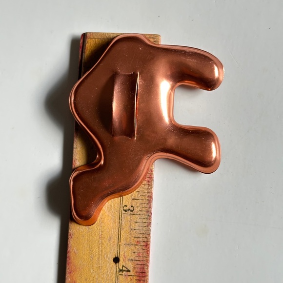 VTG Copper Colored Aluminum Cookie Cutters Lot of 5 Santa Tree Star Bell Camel - Picture 3 of 7